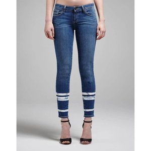 Paige Verdugo Ankle Cropped Painted Striped Jeans Size 29